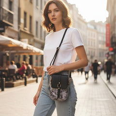 MOMISY Women’s Crossbody Sling Bag | PU Leather Mini Shoulder Bag with Adjustable Strap & Multi-Pocket Design (Black)