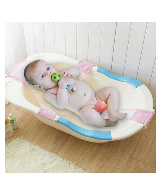 SYGA New Baby Bathtub Mesh Seat Support Sling Net Infant Bath Blue Tub Hammock(Pink)
