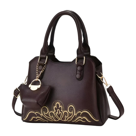 SYGA 2 Piece Women's Western-Style Embroidered Handbags With mini pouch, Shoulder & Messenger Bag for Daily Use