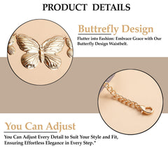 SYGA Women's Metal Waist Chain With Butterfly Pendant (Gold)