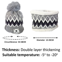 SYGA Women Hat & Scarf for Adult Winter Cap Wool Neck Scarf Beanie Hat for Winter Above 15 Year - Khaki
