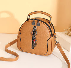 SYGA Women's Crossbody Bag, Zip Top, PU Leather Shoulder Bag (Caramel)