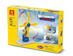 Syga 50 pcs 3 in 1 Structures Plastic Building Windmill, Small Windmill, Catapult (1302)- Multi Color