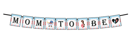 SYGA Mom to Be Banner for Baby Shower Decorative Party Photo Props Banner