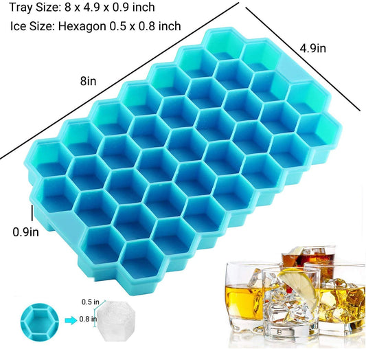 SYGA Soft Honeycomb Ice Cube Tray Silicone Ice Mould Easy Release Chocolate Mould with Lid (Random Color)