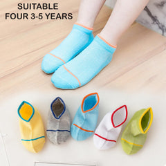 MOMISY 5 Pairs Girl Boys Tube Socks Toddlers Infant Solid Color Boat Spring and Autumn Socks Stretch Baby kids Sock (IN, Age, 3 Years, 5 Years, 1Striped)