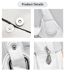 SYGA Women's Printed PU Leather Hobo Bag, Multiple Colors and Patterns, Crossbody Shoulder(WHITE)