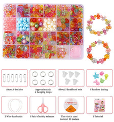 SYGA Beads for Kids Crafts Children's Jewelry Making Kit DIY Bracelets Necklace Hairband and Rings Craft Kits Birthday for 4, 5, 6, 7-Year-Old Little Girls-Multicolor (DIYBeadsSet-27)