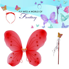 MOMISY Baby Photography Props, Baby Ferry Outfit with Feather, Stick and Headband for Kids Parties Anniversaries Photography (Red)