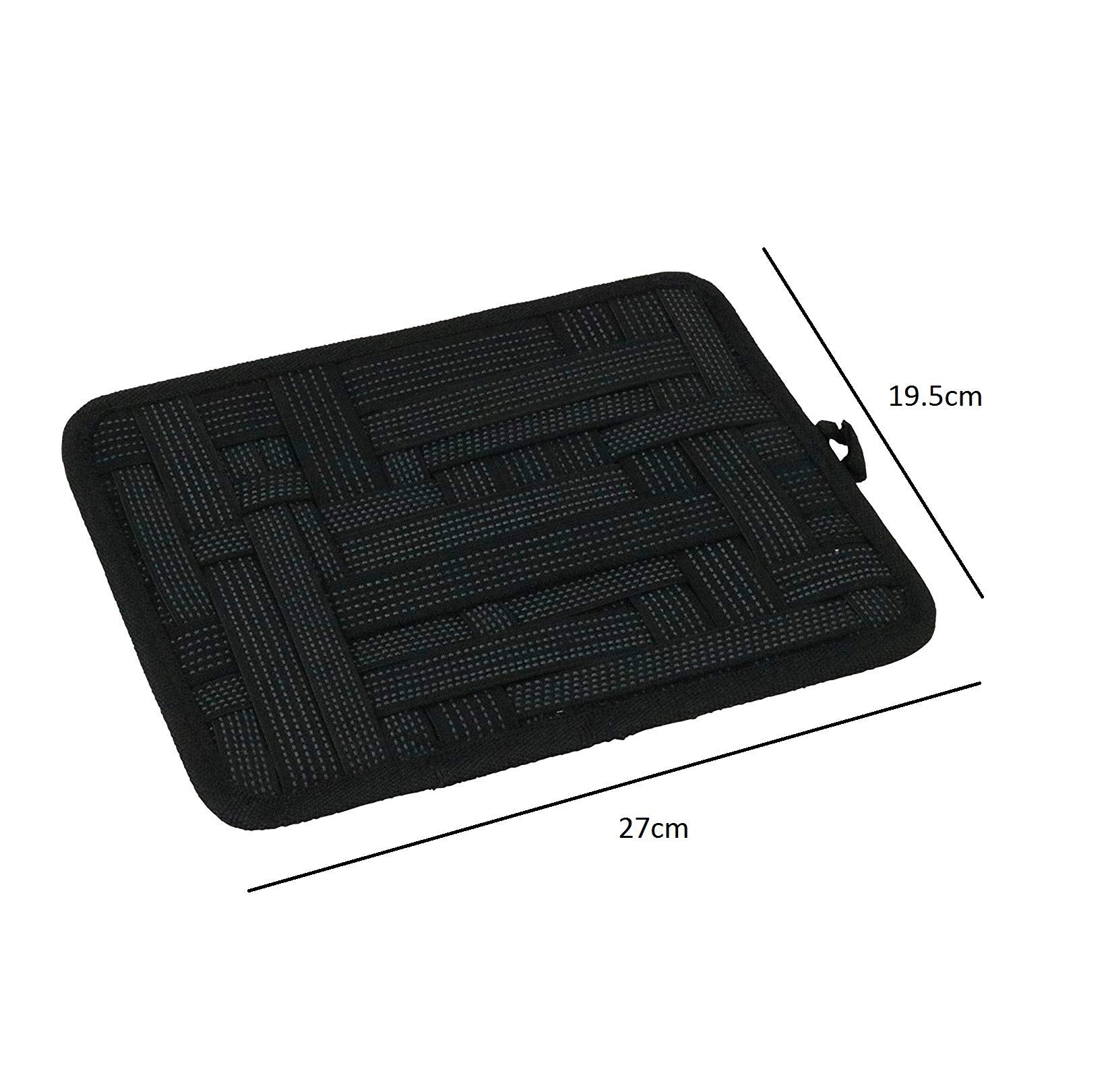SYGA Cable Organizer Board, Criss-Crossing Grid Travel Gadgets Management Case for Hard Drive/Power Bank/Charging Cords