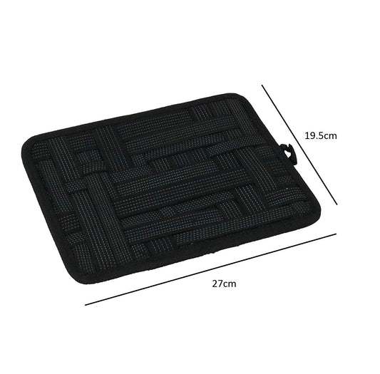 SYGA Cable Organizer Board, Criss-Crossing Grid Travel Gadgets Management Case for Hard Drive/Power Bank/Charging Cords