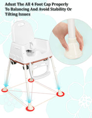 SYGA High Chair for Baby Kids,Safety Toddler Feeding Booster Seat Dining Table Chair (with Wheel and Cushion, Brown)