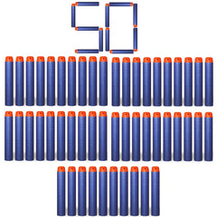 SYGA Plastic Foam Toy Bullet Dart Bullets for Nerf N-Strike Elite Guns, Blue - 50Pcs
