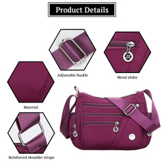 SYGA Women's Small Crossbody Bag, Waterproof Nylon,Sling Bag(Purple)