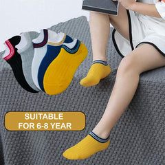 MOMISY 5 Pairs Cotton Blend Baby Kids Girl Boys children Toddlers Tube Ankle Socks-Multicolor