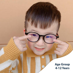 SYGA Children's Ultra-Light And Cute Anti-Blue Light Glasses Flat Glasses For Boys And Girls 4-12 Years old(Blue)