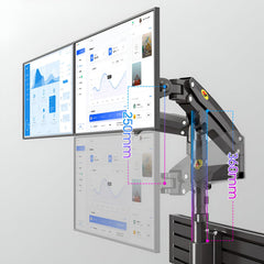 SYGA NB Dual Monitor Wall Mount, 22-32 Inches, Vertical Stack Column Mount, Black