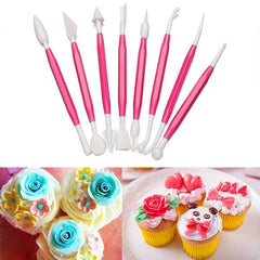 SYGA 8 Sticks of Cake Fondant Decoration, Carving Bone Tools (Colors May Vary)