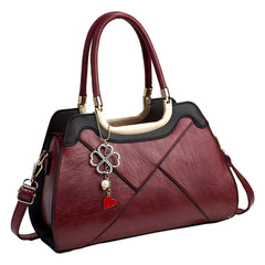 SYGA Women's Pillow-Shaped Handbag | Elegant Stitching & Contrast Color Design | Zipper Closure Bag for Daily Use