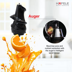 Hafele MAGNUS Cold Press Slow Juicer| 83mm Wide Chute| All-in-1 Fruit & Vegetable Juicer| 35RPM Speed for Max Nutrition| Stainless Steel Body| BPA Free Container| 250W