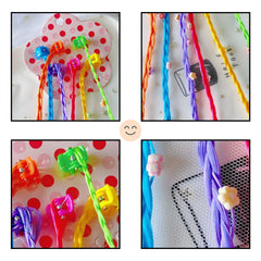 SYGA Girls Braided Wigs, Colorful Hair Accessories, Braided Hair Clips (Gripper beads Flower)