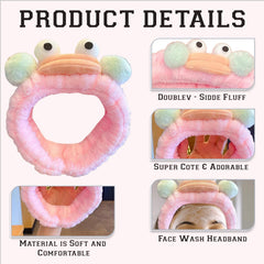 MOMISY Spa Headband for Women, Washable Facial Band, Elastic Hair Band, Makeup Wrap (Mouth-Pink, Free)
