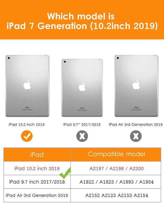 SYGA Slim PU Leather Back Cover for Apple iPad 10.2 Cover 2/3/4 Gen Smart flip case Cover with Auto Sleep Wake Feature, Black