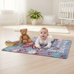 MOMISY Baby Milestone Blanket and Props for Baby's |1 to 12 Months Prop |Baby Bedding |Ac Room Blanket for Summer|Newborn| Infants Winter Blanket(ButterflyBlue)