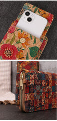 MOMISY Mobile Bag, Cellphone Sling Bag, Card Holder Wallet, Crossbody Bag, PU Leather, for Girls (Hibiscus)