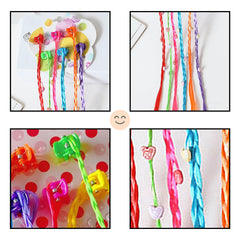 SYGA Girls Braided Wigs, Colorful Hair Accessories, Braided Hair Clips (Gripper beaded heart)