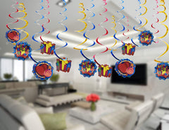 SYGA 12 Pieces Birthday Party Theme Hanging Swirl Decoration Set_Gifts