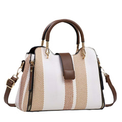 SYGA Women Elegant Woven-Texture Handbag  – Tote with Handles & Adjustable Shoulder Strap – Stylish Casual Bag