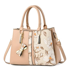 SYGA Women's Cross Border Handbag With Flower Printed large-capacity shoulder messenger bag