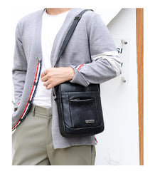 SYGA Men's Bag Large Capacity Single Shoulder Bag Pu Leather Business Crossbody Bag (Brown)