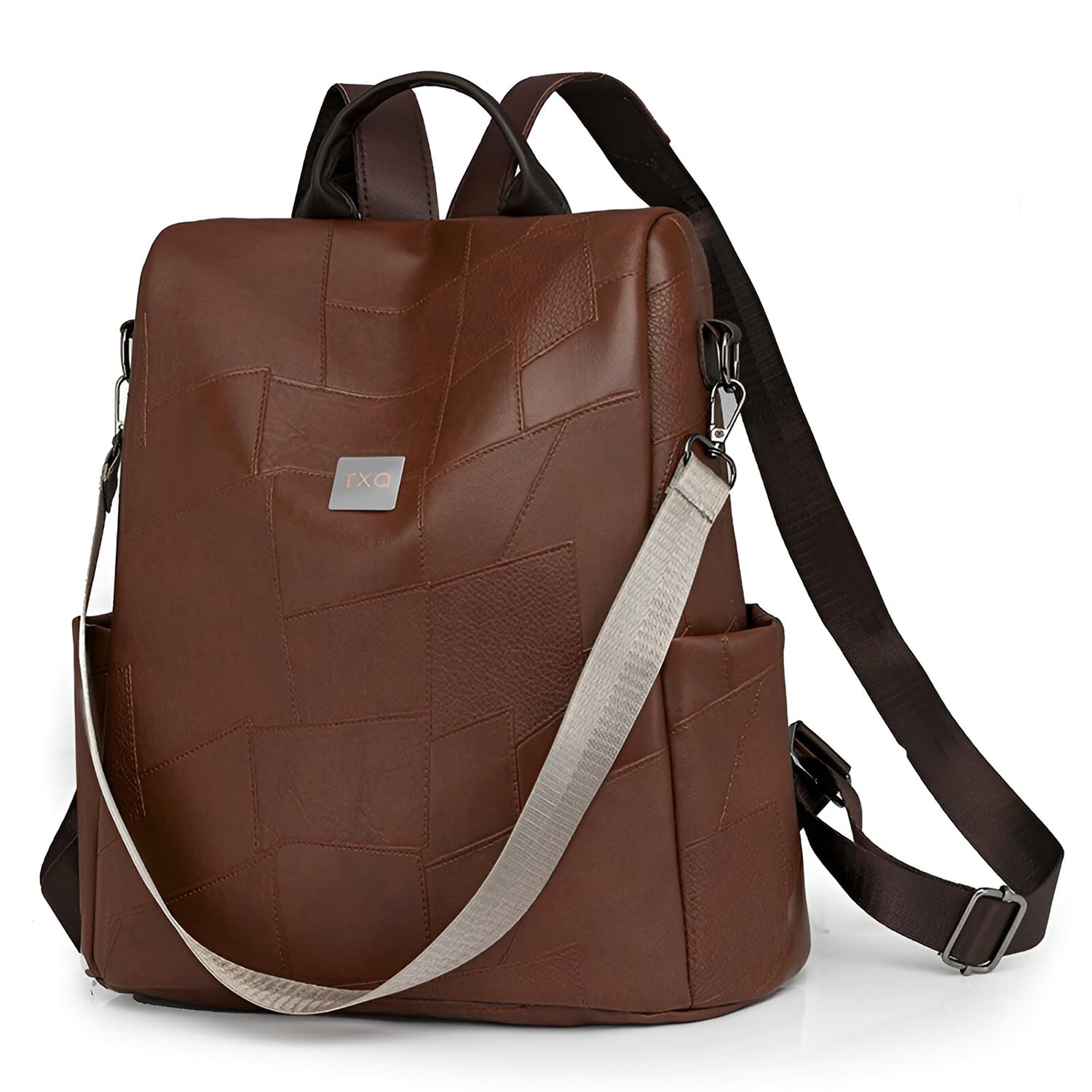 SYGA Women's Patchwork Anti-Theft Backpack | Large-Capacity Soft Surface Travel Backpack