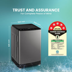 Haier 8 kg 5 Star Oceanus Wave Drum Washing Machine Fully Automatic Top Load (‎ETL80-HBFS5NZP,Brown Grey)