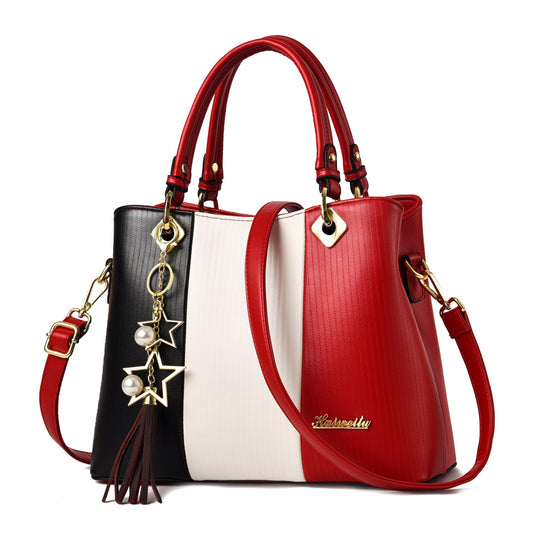 SYGA Handbags for Women with Multiple Internal Pockets in Pretty Color Combination, Women's Satchel Handbag,shoulderbag(RED)