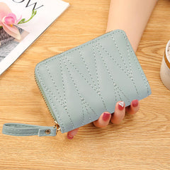 SYGA Wallet for Girls & Women's Credit Card Purse Small Coin Storage Bag with Zipper Closure, Fashionable Small Coin/Cash Purse (Light Brown)
