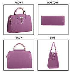 SYGA Women's Handbag Corrugated Fawn Pendant Cute Shoulder Bag Fashionable Style Crossbody Bag(Purple)
