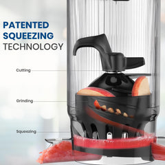 SOLARA Cold Press Juicer for Home, Slow Juicer Cold Pressed Machine for Fruits & Vegetables, Masticating Juicer Machine Electric with Reverse Function, High Juice Yield, Easy Clean, BPA-Free, Black