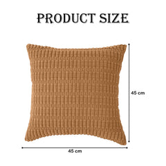 MOMISY Corduroy Cushion Throw Pillow Covers Pink 45 x 45cm, 18x18 inch (Khaki, 5)