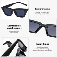 SYGA Square Frame Glasses For Women's Trendy Retro Sunglasses (Black)