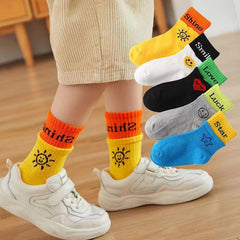 MOMISY 5 Pairs Baby kids Girl Boys Toddlers InfantmCotton Stretch Baby Socks (IN, Age, 1 Year, 3 Years, Star Shine)