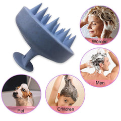 MOMISY Scalp Massager Shampoo Brush, Eco-Friendly Wheat Straw Body With Soft Silicon Bristles, Hair Scalp Scrubber, Scalp Exfoliator | Dandruff Removal, Prevents Hair Loss For Men, Women (Blue)