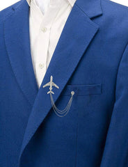 SYGA Men's & Women Suit Shirt Stud Lapel Pin Chain Tassel Brooch Pin with Crystal Chain(silver airplane)