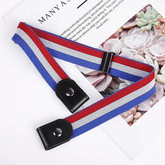 SYGA Jeans Belt Elastic Women's Punch-Free Decoration buckle Style Lazy Belt