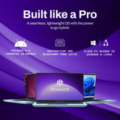 Primebook 2 Pro 2025 (New Launch) | 8GB RAM, 128GB UFS Storage | 14.1-Inch FHD IPS Display | 14 Hours Battery | MediaTek Helio G99 | Android 15 (PrimeOS 3.0) | Backlit Keyboard | in-Built AI (Aqua)