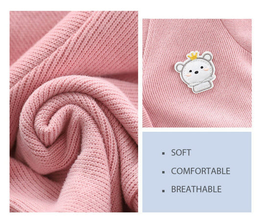Momisy Baby Boy & Girls Cotton Blend Sweater Jacket Front Open V-Neck Cardigan 3 To 4 Years, Pink, Extra-Large