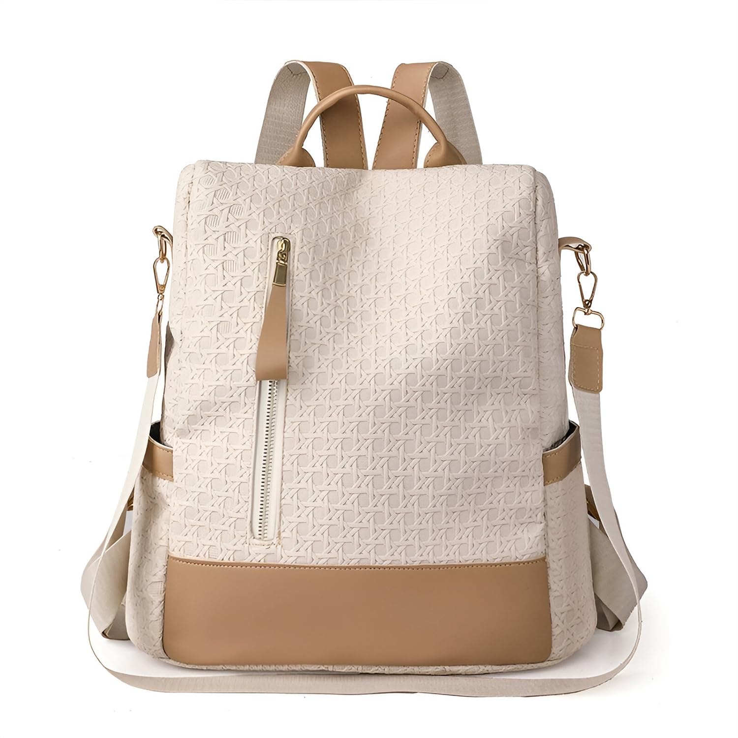 SYGA Women Elegant Textured Backpack – Stylish Design with Gold Zipper Accents, Ideal for Travel and Daily Use