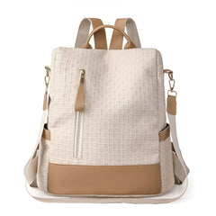 SYGA Women Elegant Textured Backpack – Stylish Design with Gold Zipper Accents, Ideal for Travel and Daily Use